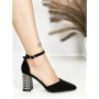 Sandale Dama cu Toc Gros 6YXD12 BLACK | MEI