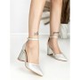 Sandale Dama cu Toc Gros 6YXD12 SILVER | MEI