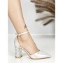 Sandale Dama cu Toc Gros 6YXD12 SILVER | MEI