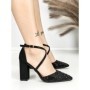 Sandale Dama cu Toc Gros 6YXD11 BLACK | MEI