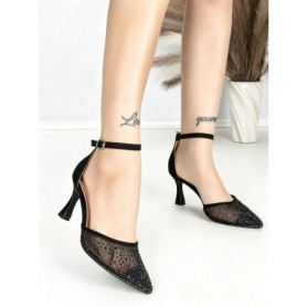 Sandale Dama cu Toc Gros 6YXD10 BLACK | MEI