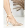 Sandale Dama cu Toc Gros 6YXD10 BEIGE | MEI