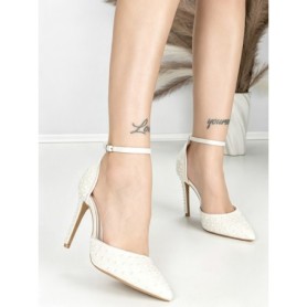 Sandale Dama cu Toc Subtire 6DC7 WHITE | MEI