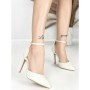 Sandale Dama cu Toc Subtire 6DC7 WHITE | MEI