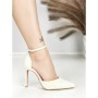 Sandale Dama cu Toc Subtire 6DC7 WHITE | MEI