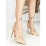 Sandale Dama cu Toc Subtire 6DC7 BEIGE | MEI