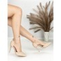 Sandale Dama cu Toc Subtire 6DC7 BEIGE | MEI