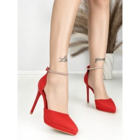 Sandale Dama cu Toc Subtire 6DC5 RED | MEI