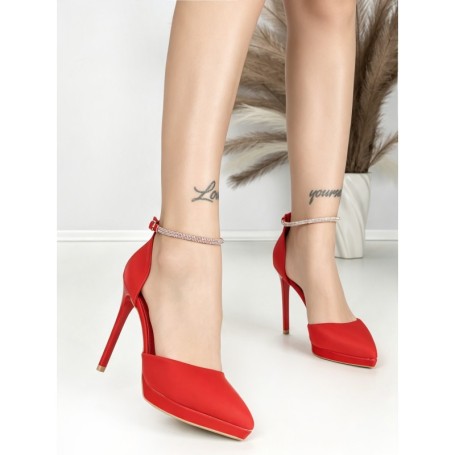 Sandale Dama cu Toc Subtire 6DC5 RED | MEI