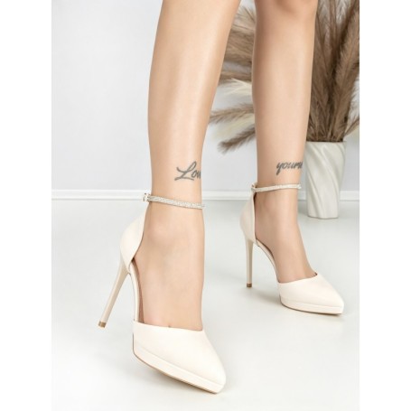 Sandale Dama cu Toc Subtire 6DC5 BEIGE | MEI