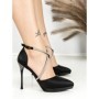 Sandale Dama cu Toc Subtire 6DC6 BLACK | MEI