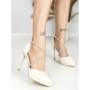 Sandale Dama cu Toc Subtire 6DC6 BEIGE | MEI