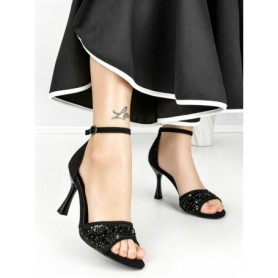 Sandale Dama cu Toc Subtire 5HLX66 BLACK | MEI