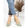 Pantofi cu Toc Gros JM881 GREEN | ANNALISE