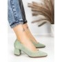 Pantofi cu Toc Gros JM881 GREEN | ANNALISE