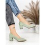 Pantofi cu Toc Gros JM881 GREEN | ANNALISE