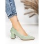 Pantofi cu Toc Gros JM881 GREEN | ANNALISE
