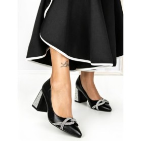 Pantofi cu Toc Gros DD89933 BLACK | ABLOOM