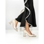 Pantofi cu Toc Gros DD89933 BEIGE | ABLOOM