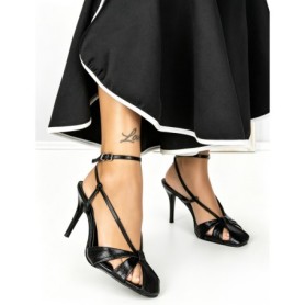Sandale Dama cu Toc Subtire SY-30 BLACK | ABLOOM