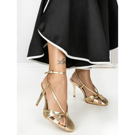 Sandale Dama cu Toc Subtire SY-30 GOLD | ABLOOM