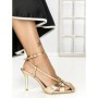 Sandale Dama cu Toc Subtire SY-30 GOLD | ABLOOM