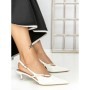 Pantofi cu Toc mic K726 WHITE | ABLOOM
