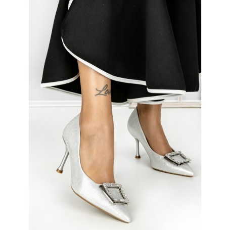 Pantofi Stiletto A7847-1 SILVER | ABLOOM