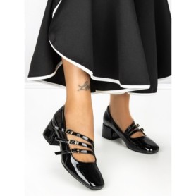 Pantofi cu Toc mic 77-557 BLACK | CM