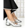 Pantofi cu Toc mic 77-557 SILVER | CM