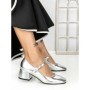 Pantofi cu Toc mic 77-554 SILVER | CM