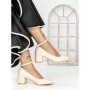 Pantofi cu Toc mic 77-559 BEIGE | CM