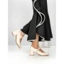 Pantofi cu Toc Gros 77-558 BEIGE | CM
