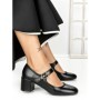 Pantofi cu Toc Gros 77-558 BLACK | CM