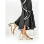 Pantofi cu Toc Gros 77-558 GOLD | CM