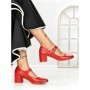 Pantofi cu Toc Gros 77-558 RED | CM