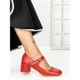 Pantofi cu Toc Gros 77-558 RED | CM