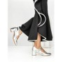 Pantofi cu Toc Gros 77-558 SILVER | CM