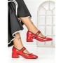 Pantofi cu Toc mic 77-555 RED | CM