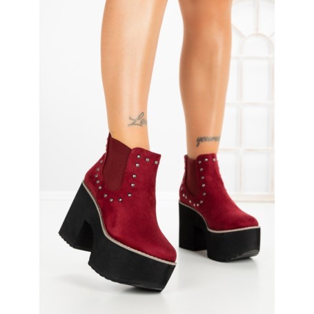 Botine cu Toc Gros 8607B BURDEOS | STEPS HIGHER