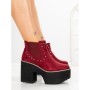 Botine cu Toc Gros 8607B BURDEOS | STEPS HIGHER