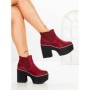 Botine cu Toc Gros 8607B BURDEOS | STEPS HIGHER