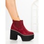 Botine cu Toc Gros 8607B BURDEOS | STEPS HIGHER