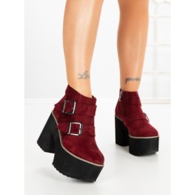 Botine cu Toc Gros 8603B BURDEOS | STEPS HIGHER