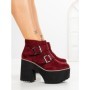Botine cu Toc Gros 8603B BURDEOS | STEPS HIGHER