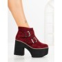 Botine cu Toc Gros 8603B BURDEOS | STEPS HIGHER