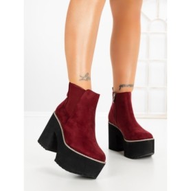 Botine cu Toc Gros 8605B BURDEOS | STEPS HIGHER
