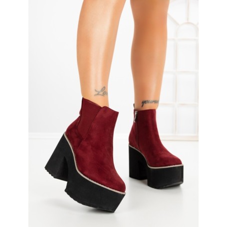 Botine cu Toc Gros 8605B BURDEOS | STEPS HIGHER