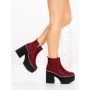 Botine cu Toc Gros 8605B BURDEOS | STEPS HIGHER