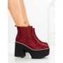 Botine cu Toc Gros 8605B BURDEOS | STEPS HIGHER